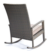 Beige finish outdoor wicker rocking chairs by Leisure Mod additional picture 5