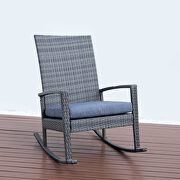 Charcoal finish outdoor wicker rocking chairs by Leisure Mod additional picture 2