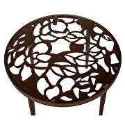 High-quality tempered glass top/ brown frame side table by Leisure Mod additional picture 4