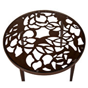 High-quality tempered glass top/ brown frame side table additional photo 4 of 8