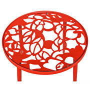 High-quality tempered glass top/ red frame side table by Leisure Mod additional picture 4