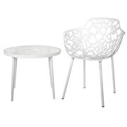 High-quality tempered glass top/ white frame side table by Leisure Mod additional picture 3