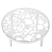 High-quality tempered glass top/ white frame side table by Leisure Mod additional picture 4