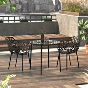 High-quality tempered glass top/ black frame painted bistro table by Leisure Mod additional picture 2