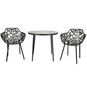 High-quality tempered glass top/ black frame painted bistro table by Leisure Mod additional picture 3