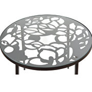 High-quality tempered glass top/ black frame painted bistro table by Leisure Mod additional picture 4
