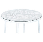High-quality tempered glass top/ white frame painted bistro table by Leisure Mod additional picture 4