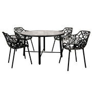 High-quality tempered glass top/ black frame painted dining table by Leisure Mod additional picture 3