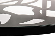 High-quality tempered glass top/ black frame painted dining table by Leisure Mod additional picture 6
