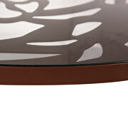 High-quality tempered glass top/ brown frame painted dining table by Leisure Mod additional picture 5