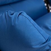 Blue finish wicker hanging double egg swing chair additional photo 5 of 9