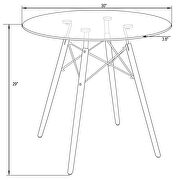 Round tempered glass top transitional dining table by Leisure Mod additional picture 10