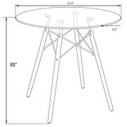 White round bistro wood top dining table w/ natural wood eiffel base additional photo 4 of 3