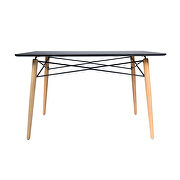 Black rectangular top and chrome steel eiffel base dining table by Leisure Mod additional picture 4