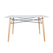 White rectangular top and chrome steel eiffel base dining table by Leisure Mod additional picture 4