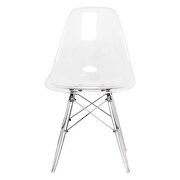Clear plastic seat and acrylic base dining chair/ set of 2 by Leisure Mod additional picture 2