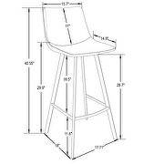 Olive green modern upholstered leather bar stool with iron legs & footrest by Leisure Mod additional picture 7