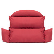 Red finish hanging 2 person egg swing cushion by Leisure Mod additional picture 2