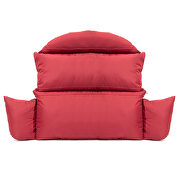 Red finish hanging 2 person egg swing cushion by Leisure Mod additional picture 3