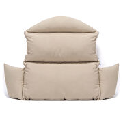 Taupe finish hanging 2 person egg swing cushion by Leisure Mod additional picture 2