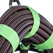 Modern wicker hanging egg swing chair in green by Leisure Mod additional picture 6