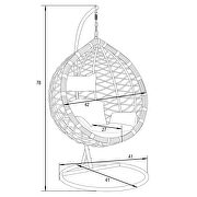 Modern wicker hanging egg swing chair in green by Leisure Mod additional picture 7