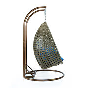 Blue wicker hanging double seater egg modern swing chair additional photo 5 of 7