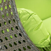 Light green wicker hanging double seater egg modern swing chair by Leisure Mod additional picture 6