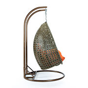 Orange wicker hanging double seater egg modern swing chair by Leisure Mod additional picture 5