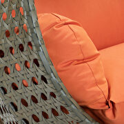Orange wicker hanging double seater egg modern swing chair by Leisure Mod additional picture 6
