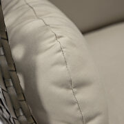 Taupe cushion wicker hanging egg swing chair additional photo 3 of 7