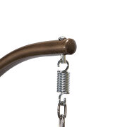 Taupe cushion wicker hanging egg swing chair additional photo 4 of 7