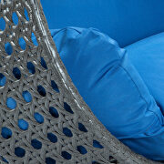 Blue wicker hanging double seater egg swing chair by Leisure Mod additional picture 7