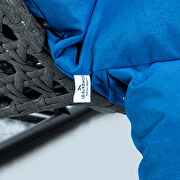 Blue wicker hanging double seater egg swing chair by Leisure Mod additional picture 8