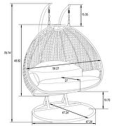 Blue wicker hanging double seater egg swing chair by Leisure Mod additional picture 9