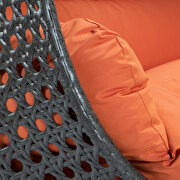 Orange wicker hanging double seater egg swing chair by Leisure Mod additional picture 6