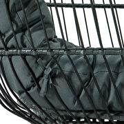 Charcoal finish wicker folding hanging egg swing chair by Leisure Mod additional picture 6