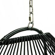 Charcoal finish wicker folding hanging egg swing chair by Leisure Mod additional picture 8