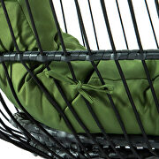 Dark green finish wicker folding hanging egg swing chair by Leisure Mod additional picture 5