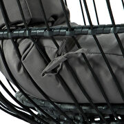 Dark gray finish wicker folding hanging egg swing chair by Leisure Mod additional picture 6