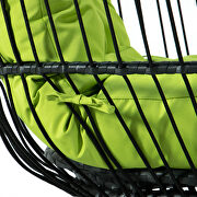 Light green finish wicker folding hanging egg swing chair by Leisure Mod additional picture 6