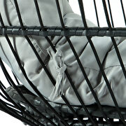 Light gray finish wicker folding hanging egg swing chair by Leisure Mod additional picture 6