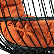 Orange finish wicker folding hanging egg swing chair by Leisure Mod additional picture 6