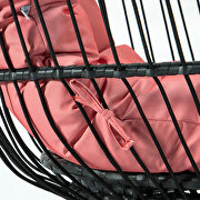 Pink finish wicker folding hanging egg swing chair by Leisure Mod additional picture 6