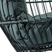 Charcoal finish wicker 2 person double folding hanging egg swing chair by Leisure Mod additional picture 5