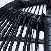 Cherry finish wicker 2 person double folding hanging egg swing chair by Leisure Mod additional picture 6