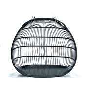 Navy blue finish wicker 2 person double folding hanging egg swing chair by Leisure Mod additional picture 7