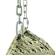 Beige finish wicker hanging double egg swing chair by Leisure Mod additional picture 9