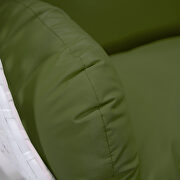 Dark green cushion and white wicker hanging egg swing chair by Leisure Mod additional picture 3