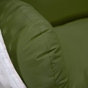 Dark green cushion and white wicker hanging egg swing chair additional photo 3 of 7